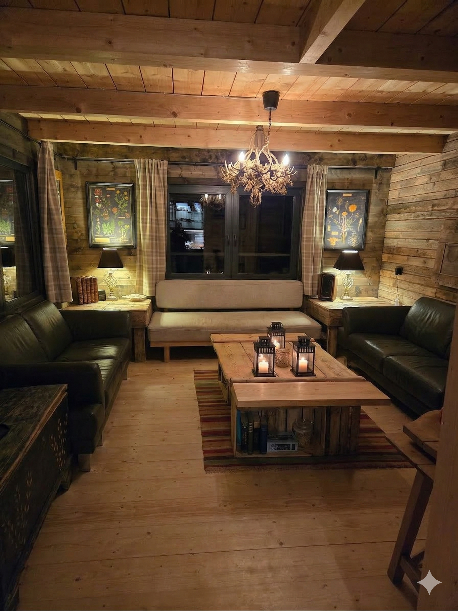 Klimatyczny salon wieczorową porą